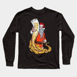 Nordic Viking Santa with his favorite Horn Long Sleeve T-Shirt